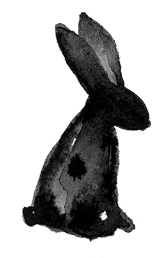 Water colour bunny gray 2