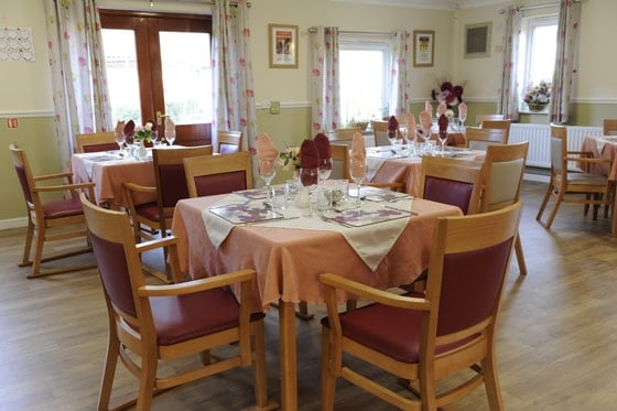 Admirals Reach Care Home - communal dining area