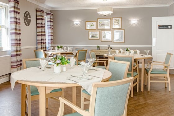 St Martin's Court Care Home - Senior living dining area