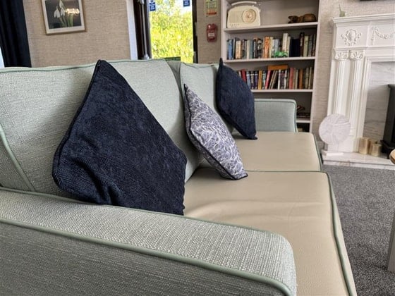 Highfield Care Home - sofa with purple cushions