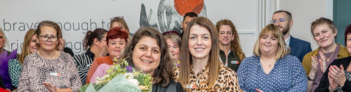 Care home team celebrating