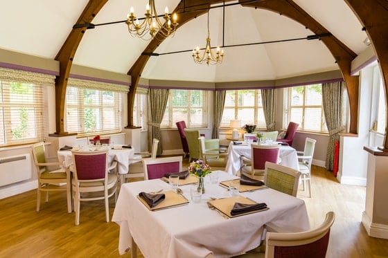 Market Lavington Care Home - Wooden arch dining room 