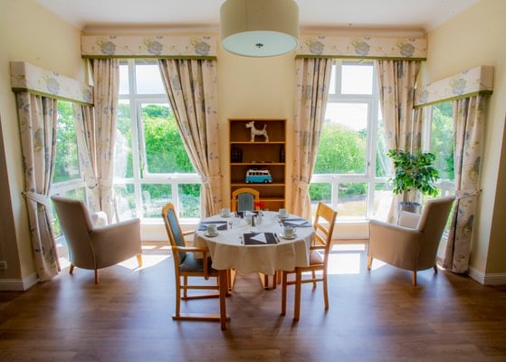 Linlithgow Care Home - Wooden clothed dining table