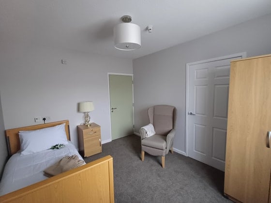 Trafalgar Park Care Home - Single bed room green door