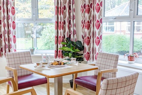 Aberpennar Court Care Home - purple bedroom