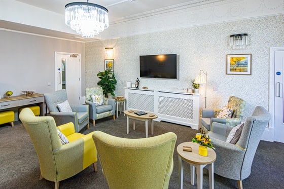 Bankwood Care Home - Sitting area green chairs