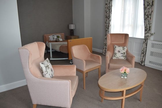 Market Lavington Care Home - Flower on Wooden coffee table