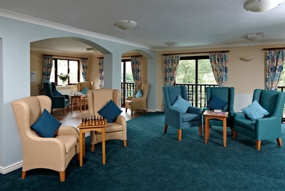 Waterside Care Home - Blue and cream armchairs