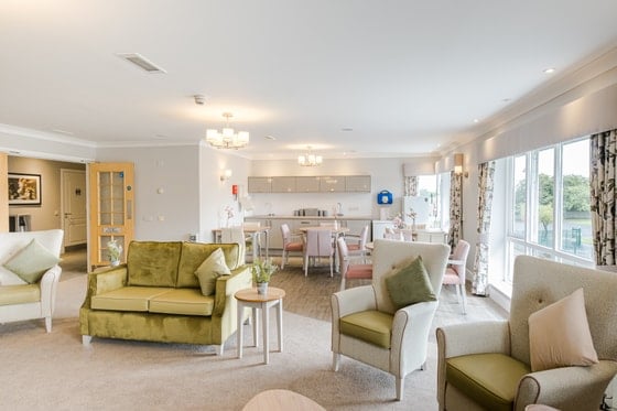 Kirkwood Court Care Home - Senior living green seating
