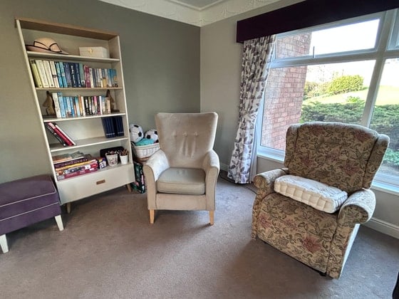 Winters Park Care Home - White covered arm chair