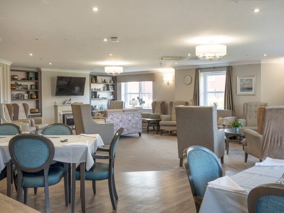 Rivendell View Care Home - Blue Clothed dining room