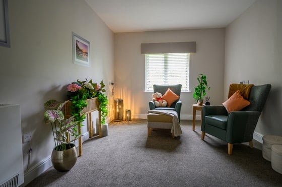 Darnley Court Care Home - 2 chairs and plants
