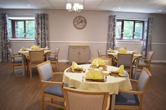 Worsley Lodge  - Yellow table senior dining