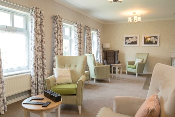 Ridgeway Lodge Care Home - Cream and green armchairs